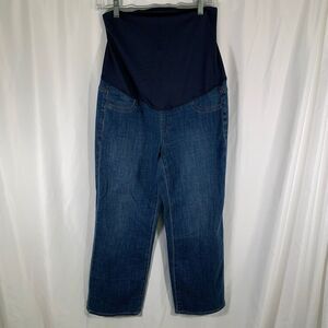 J. Crew Maternity Jeans Womens 28 Dark Wash Blue Pull On Adjustable Back Pockets